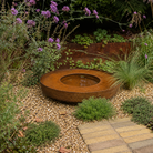 Raised Corten Steel Water Bowl - Tom's Yard