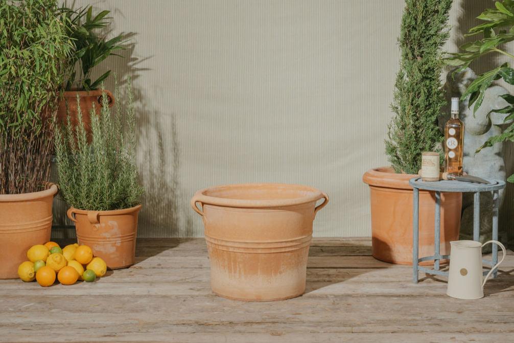Faythe Cretan Terracotta Tub Planters - Tom's Yard