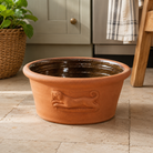 Hand-Thrown Glazed English Terracotta Dog Bowl - Tom's Yard