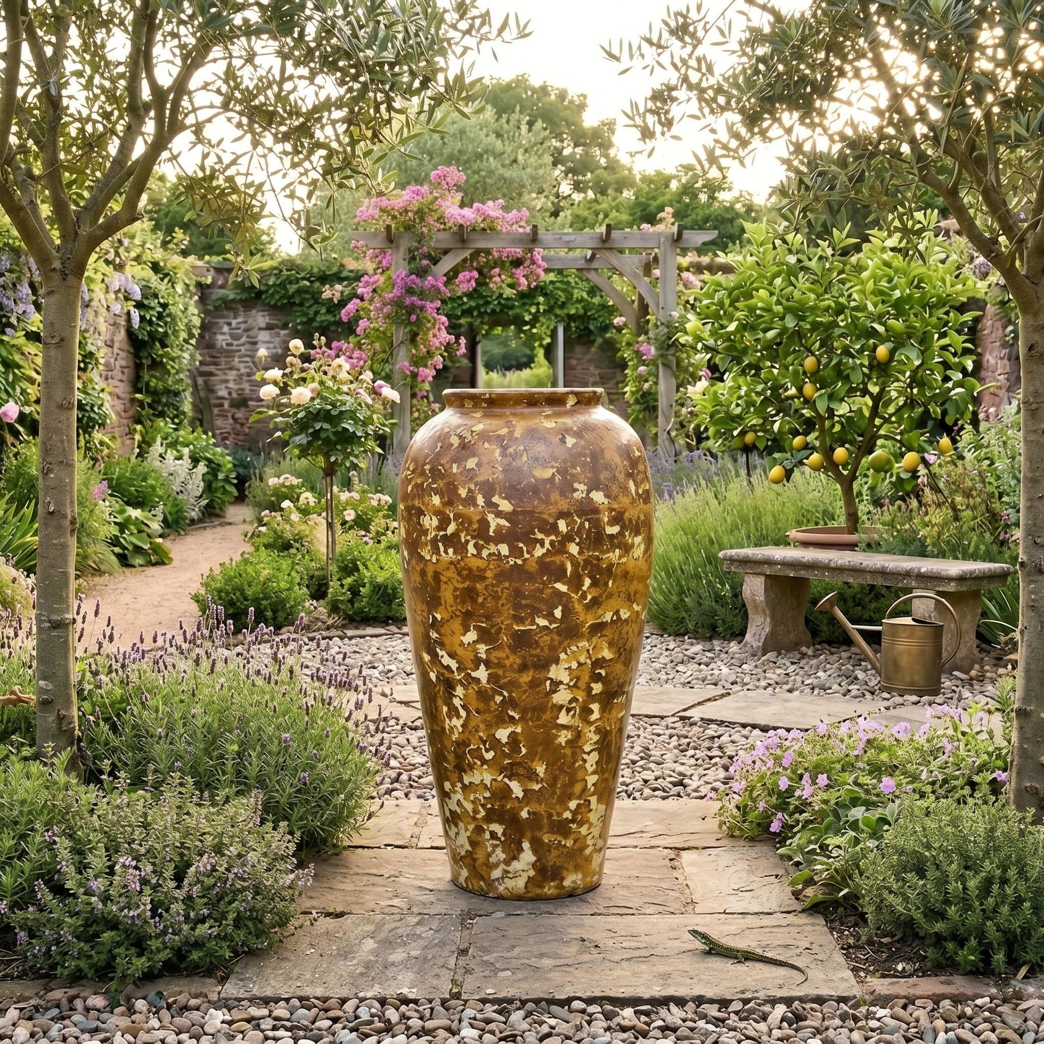 128cm Elemental Glazed Classic Amphora, Stone – Tom's Yard