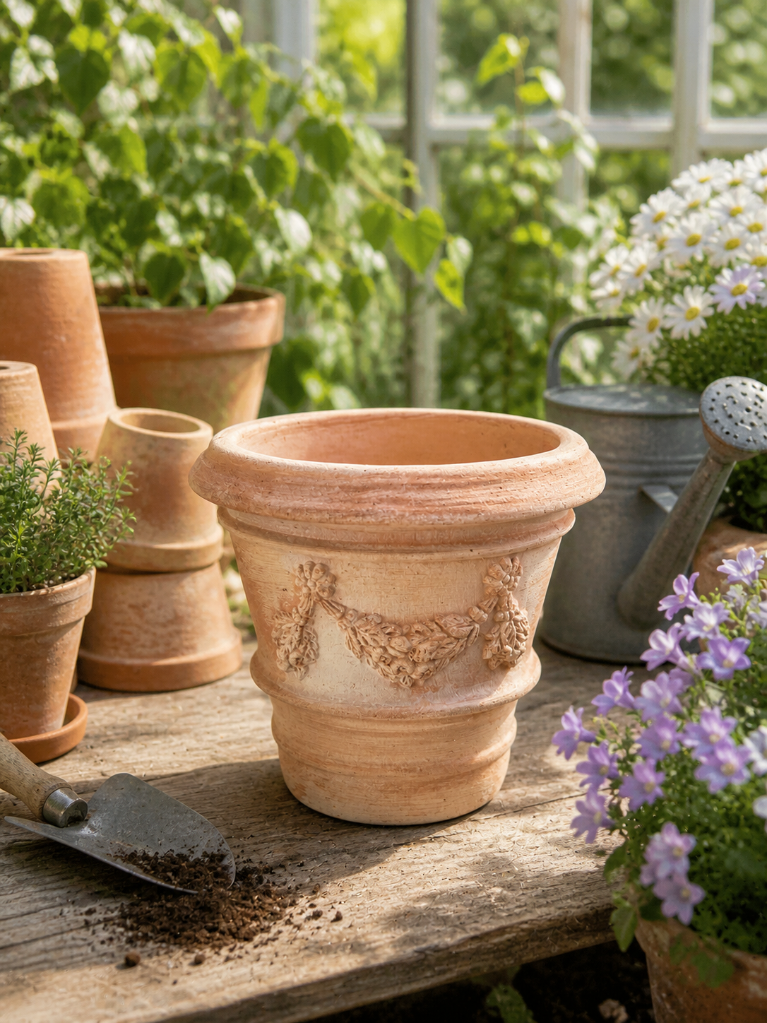 20cm Festooned Italian Terracotta Pot - Tom's Yard