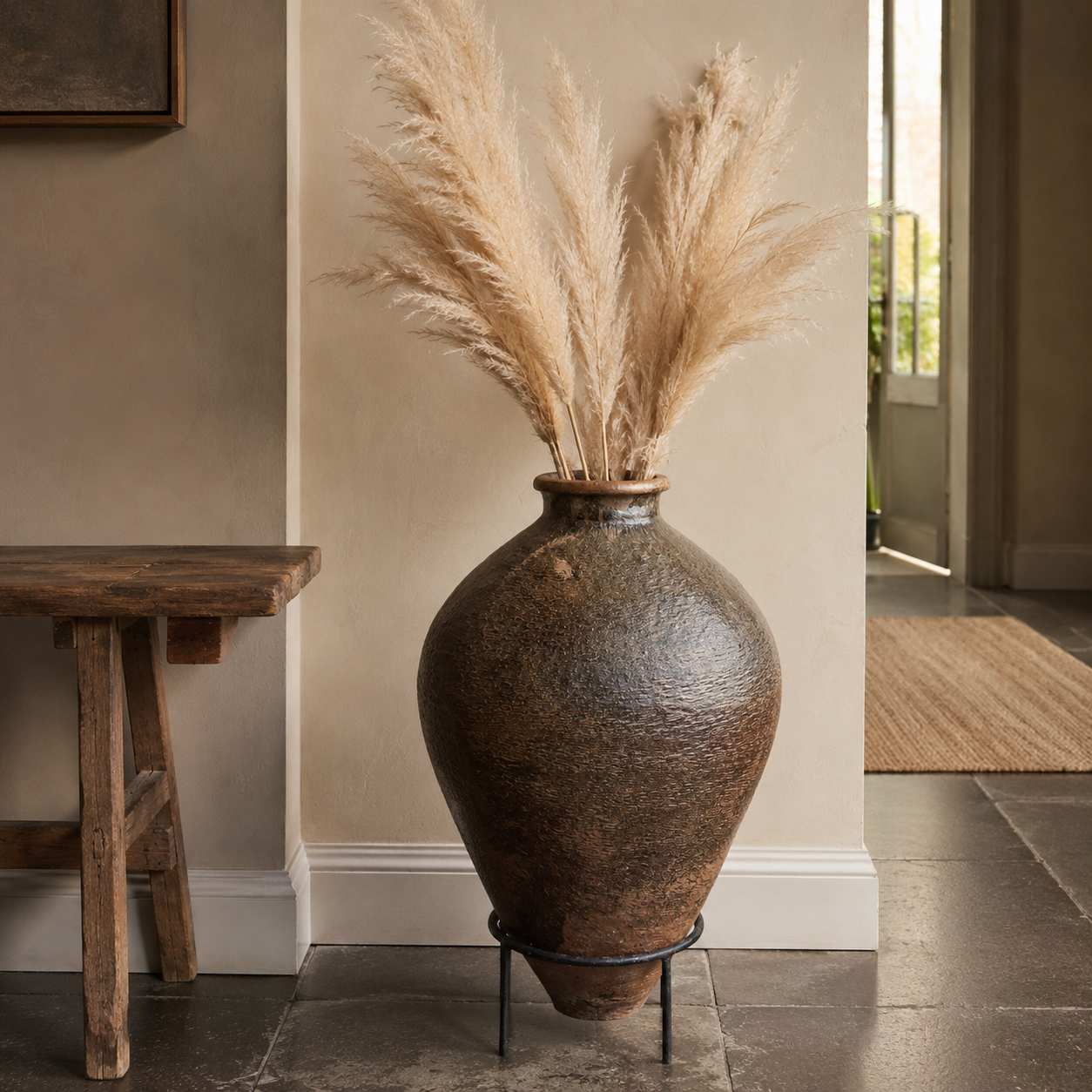 Large Antique Yunnan Vase on Stand, 1 - Tom's Yard