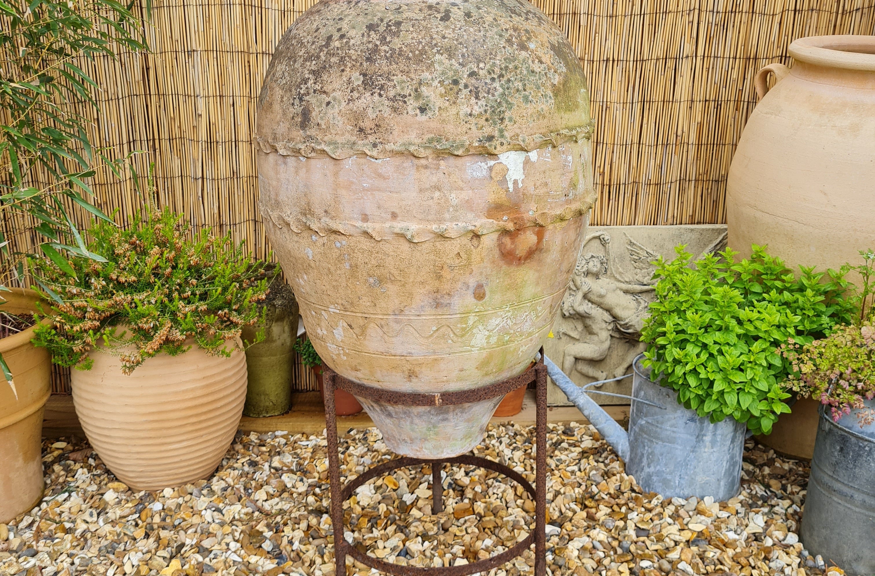 Antique Terracotta Urn on Stand - Tom's Yard